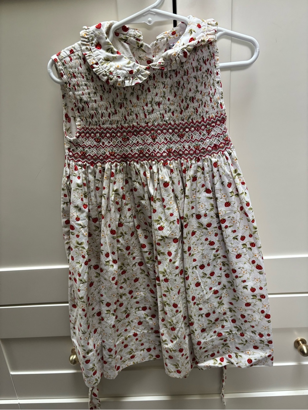 OshKosh B'gosh White Dress with Red Strawberry Print
